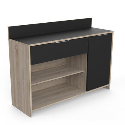 1-Dr 1-Drwr 2-Nook Keukenunit - Mike, een houten meubel met lade en kast, ideaal voor extra keukenopslag.
