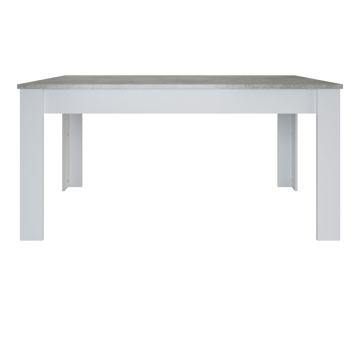 Eetkamertafel Floride - Wit, met melamine top, 77x90x160 cm, past bij Floride vitrine kast en dressoir. Gemaakt van spaanplaat, geschikt voor elke eetkamer.