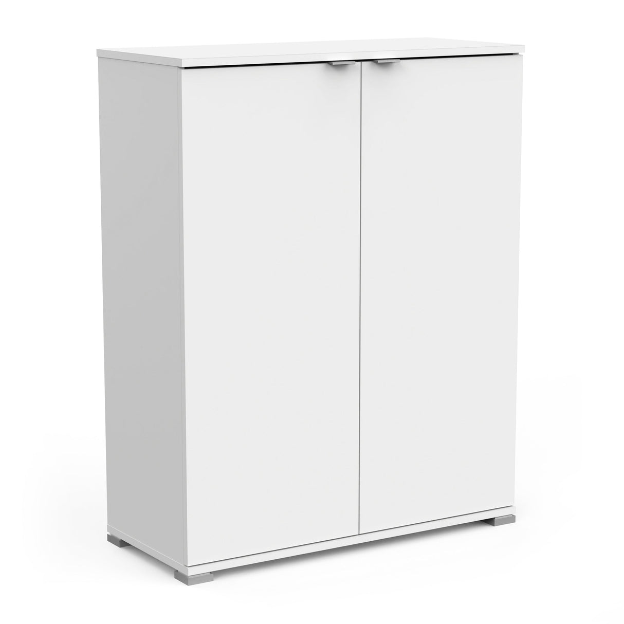 2-Deurs Kast 'Perfect': Compact dressoir met 3 vakken, verstelbare planken, smalle handgreep en linnen interieur voor veelzijdige opbergruimte.