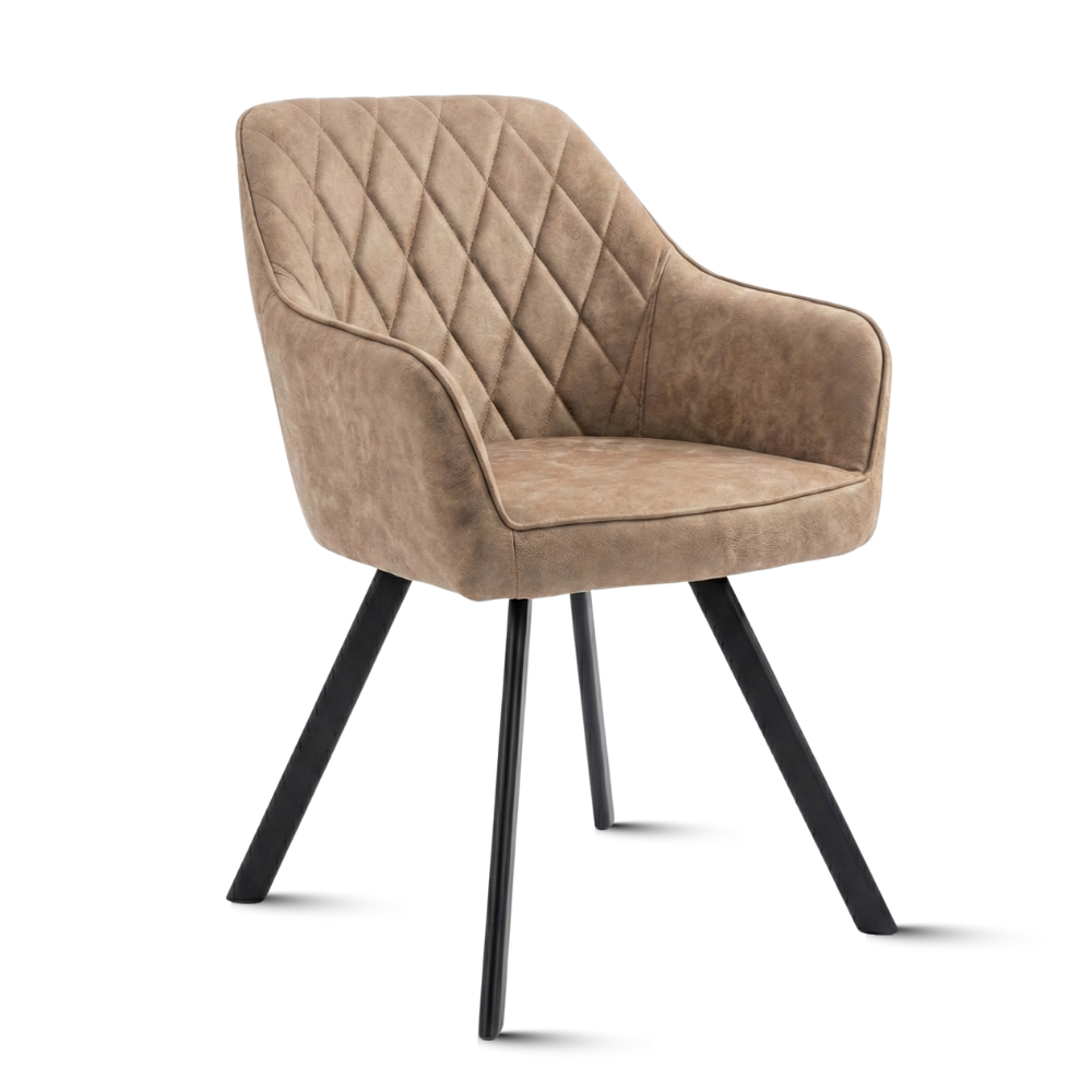 Eetkamerstoel Draaibaar 'Brione' - Microvezel Taupe