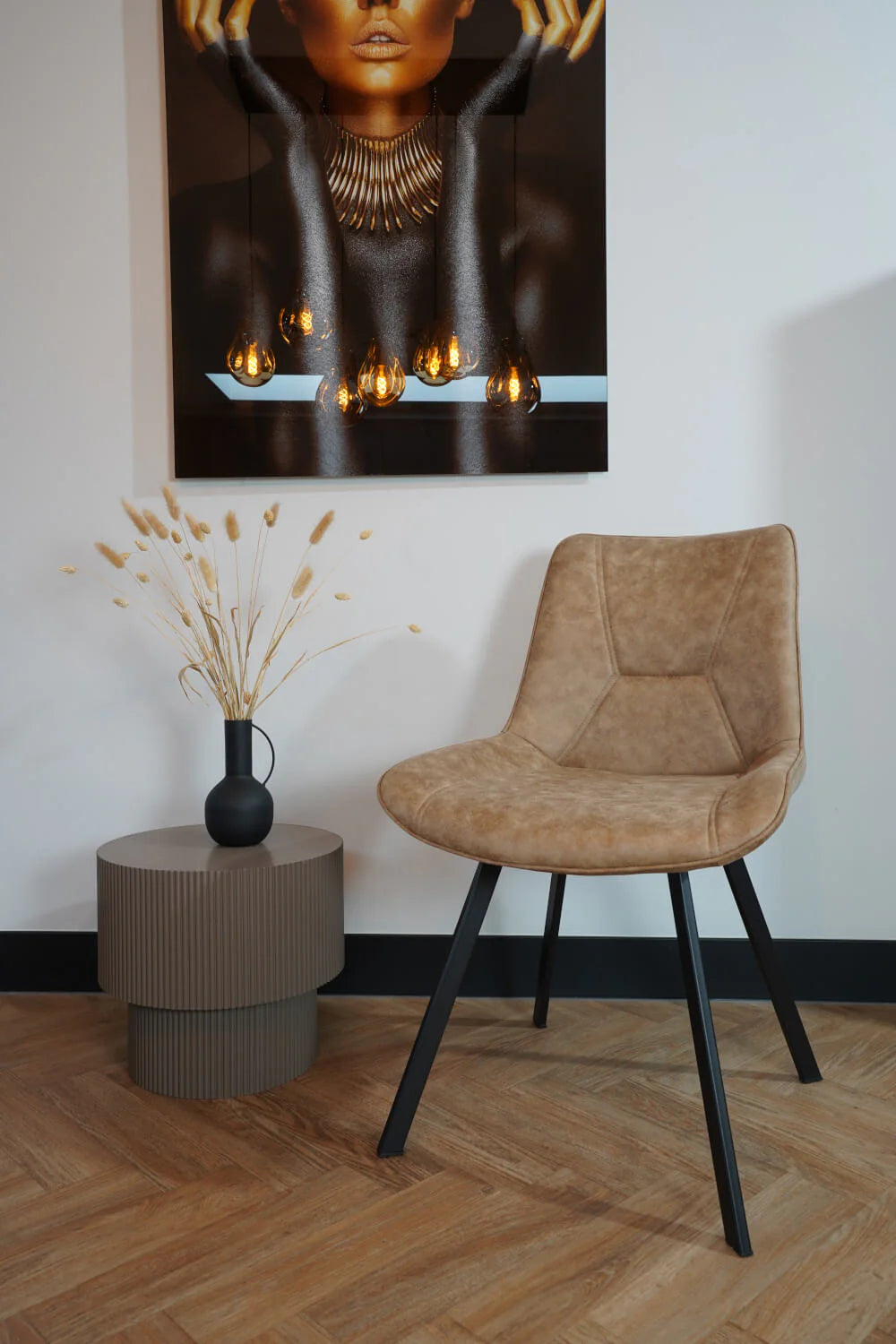 Eetkamerstoel Luna - Microvezel Taupe