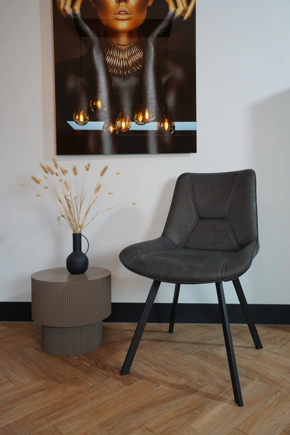 Eetkamerstoel Luna - Microvezel Grijs