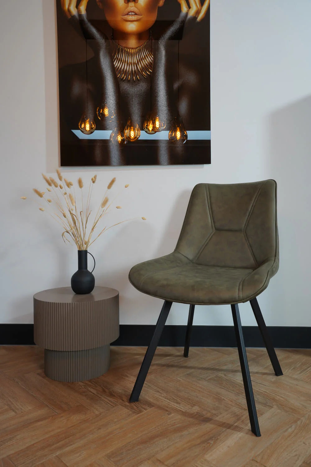 Eetkamerstoel Luna - Microvezel Groen