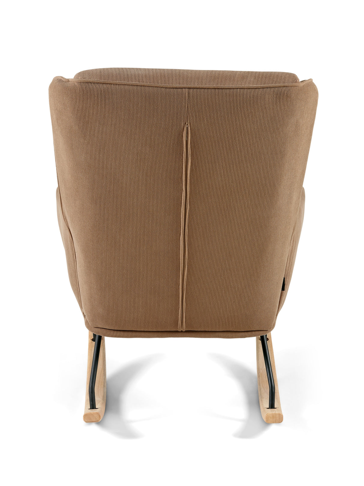 Aemely® Schommelstoel 'Relax' met zwarte poten en ingebouwde voetsteun, gemaakt van ribstof, biedt comfort en stijl voor elke kamer.