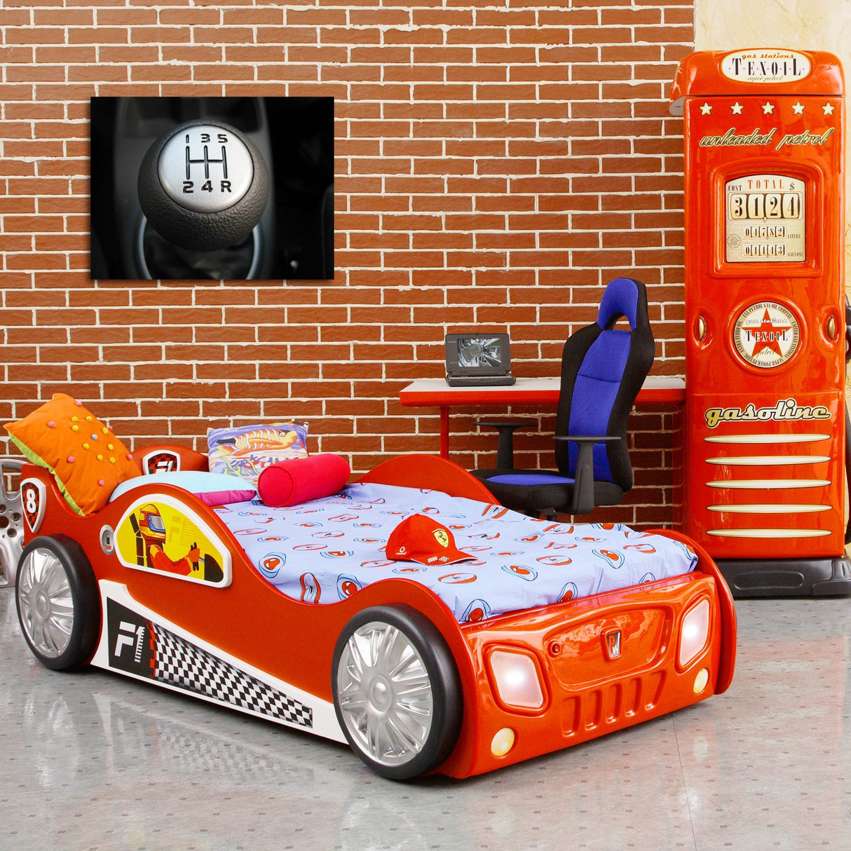 Rode raceauto kinderbed