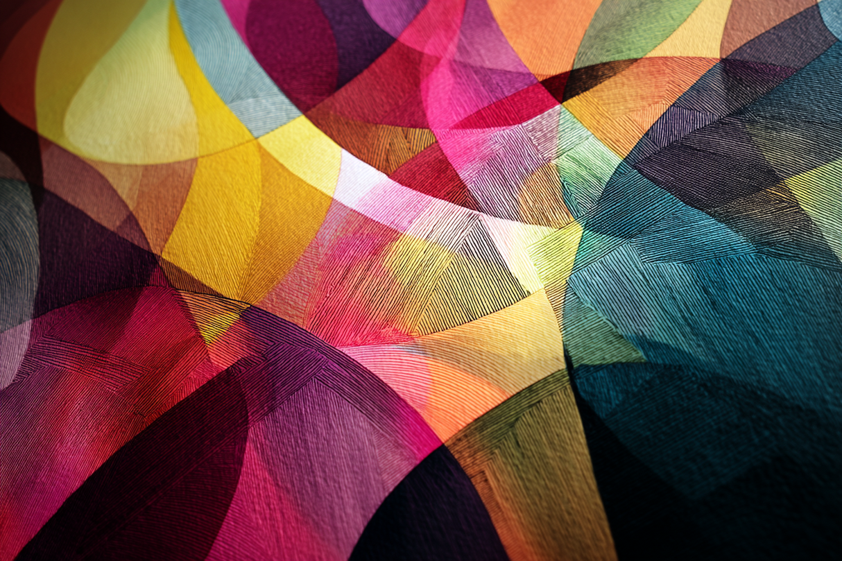 Abstract Colorful Art: een close-up van een levendig patroon, perfect voor kleuraccenten in je interieur. Geschikt voor elke ruimte in je huis.