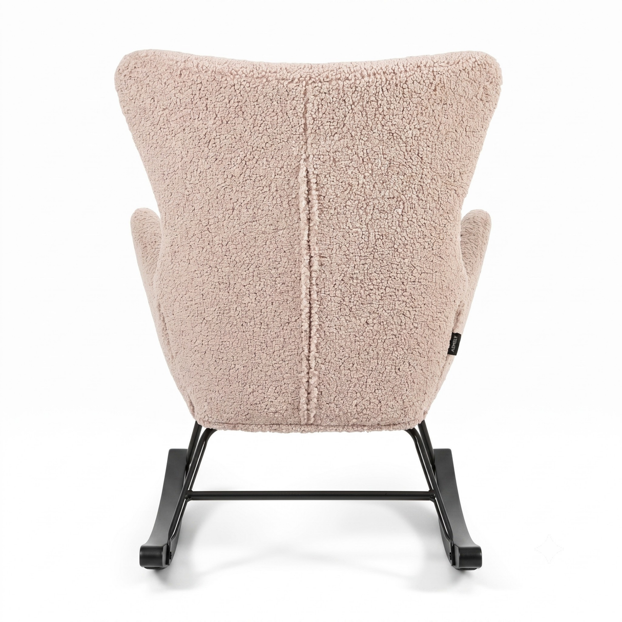 Aemely® Schommelstoel Nord - Beige Taupe Raw Teddy & Zwart Hout