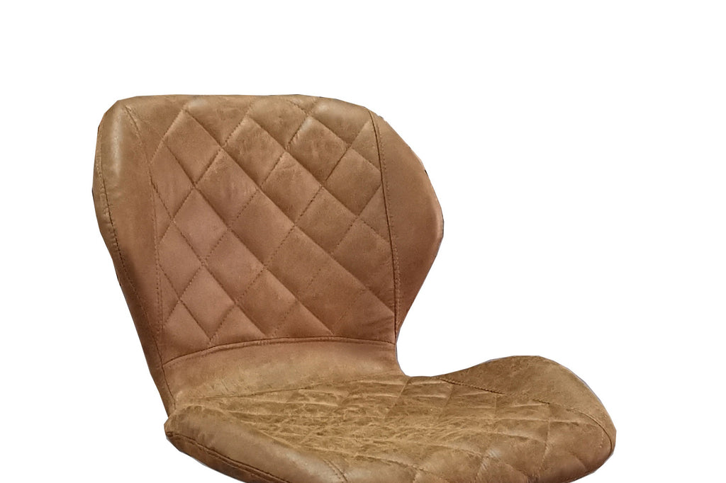 Barkruk 'Malaga' PU Cognac, set van 2, metaal en vintage PU bekleding, ideaal voor elke ruimte in huis.