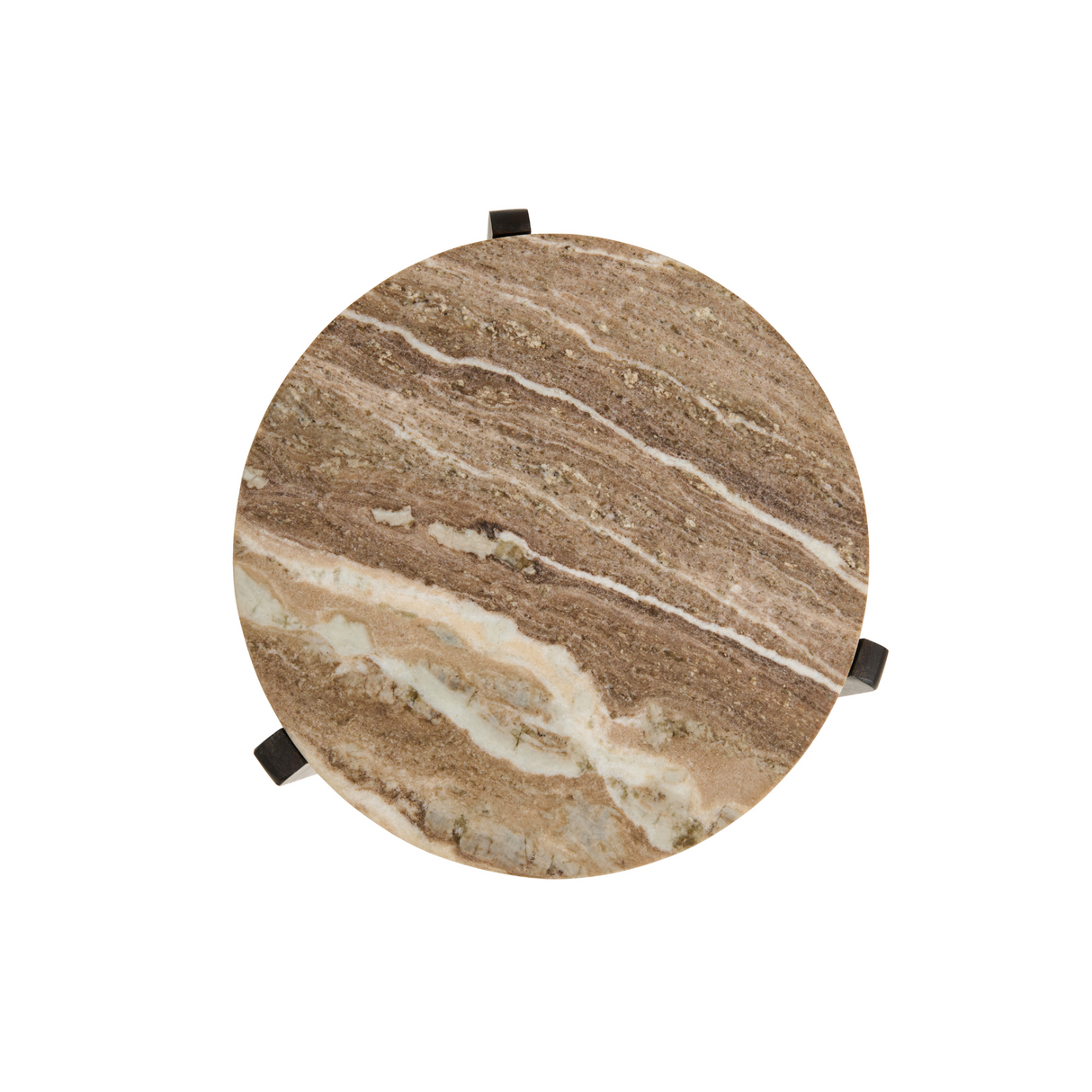 Bijzettafel Lilo - Donkerbruin Acacia & Beige/Taupe Marmer