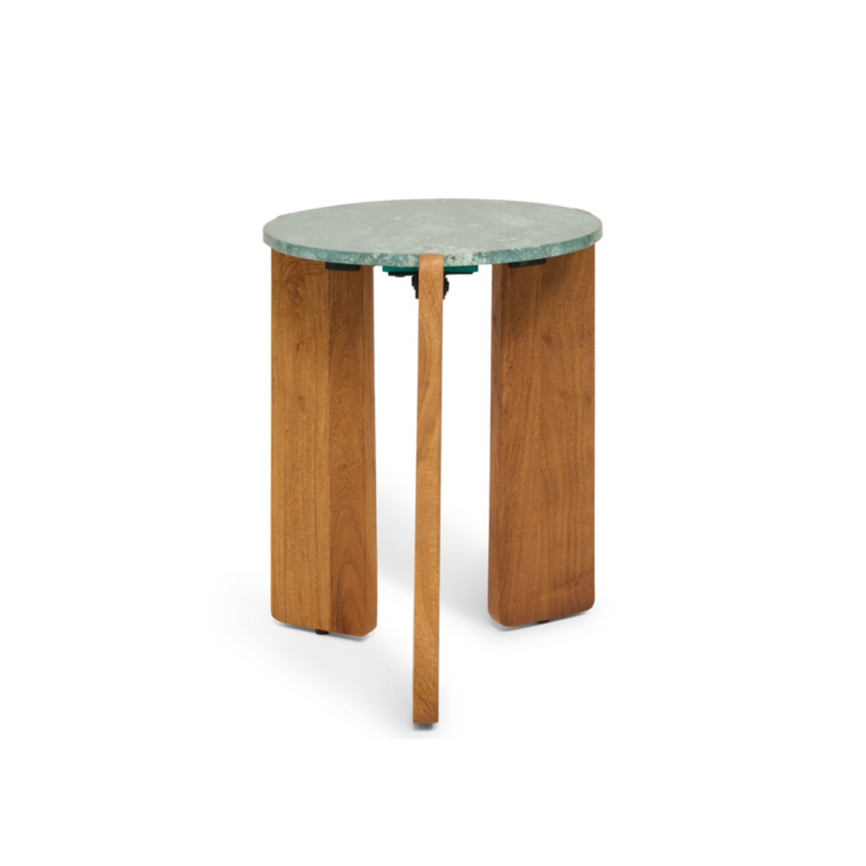 Bijzettafel Lilo - Walnoot Acacia & Groen Marmer