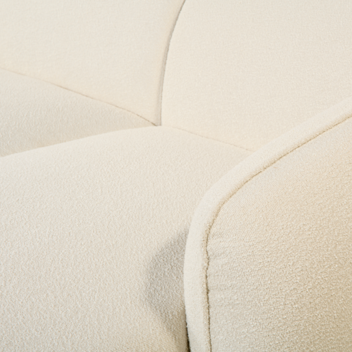 Hoekbank Leo - Bouclé Beige, Hoek Rechts