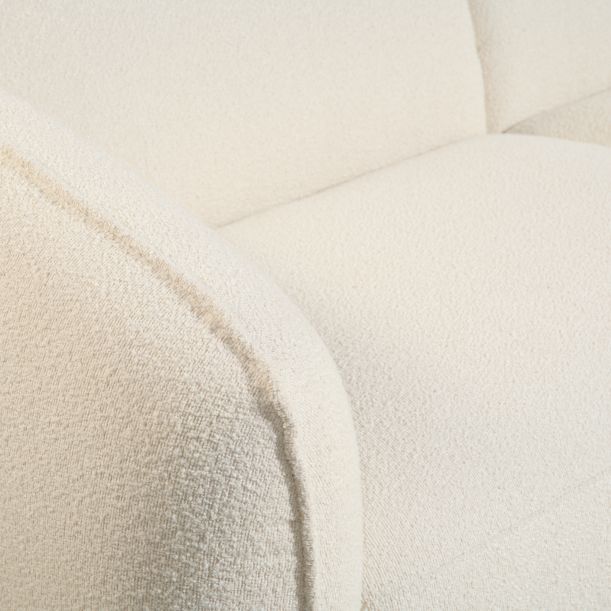 Hoekbank Leo - Bouclé Beige, Hoek Rechts