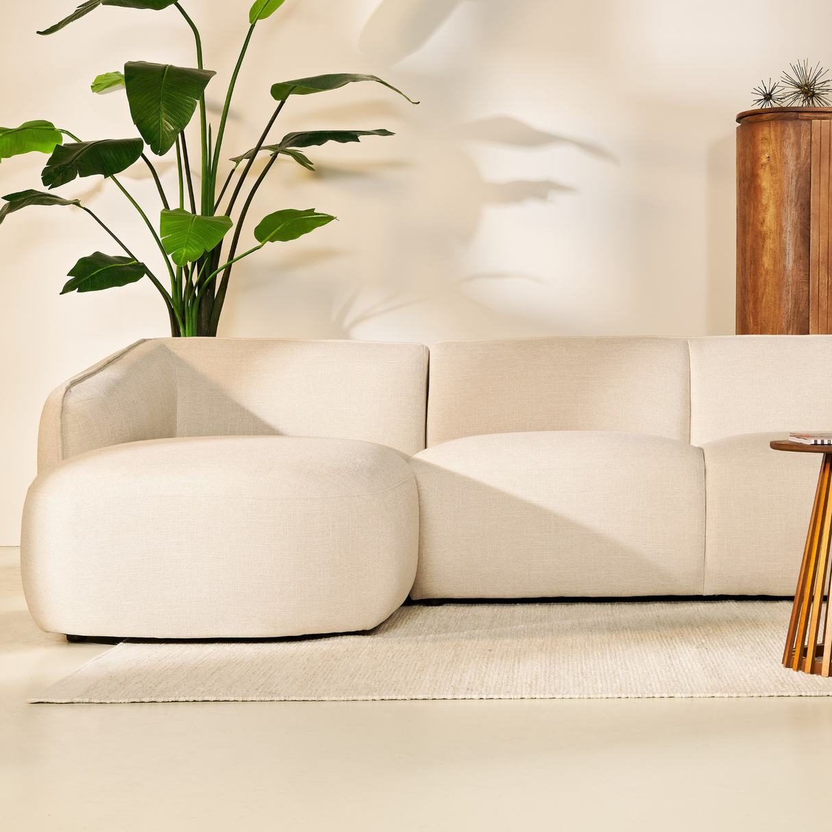 Hoekbank Leo - Stof Beige