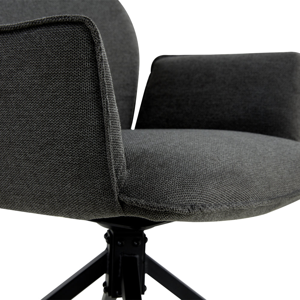 Draaibare Eetkamerstoel Jenn - 180° Auto-Return - Linnen Antraciet