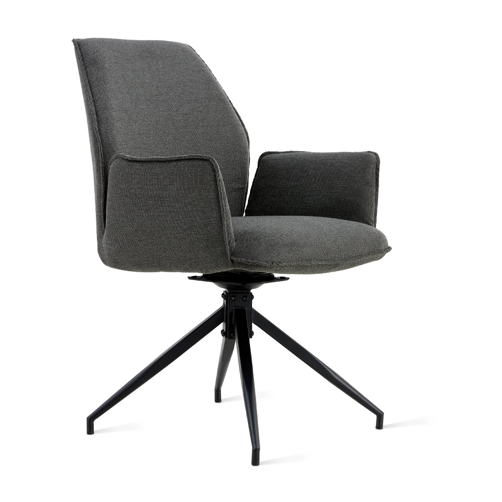 Draaibare Eetkamerstoel Jenn - 180° Auto-Return - Linnen Antraciet