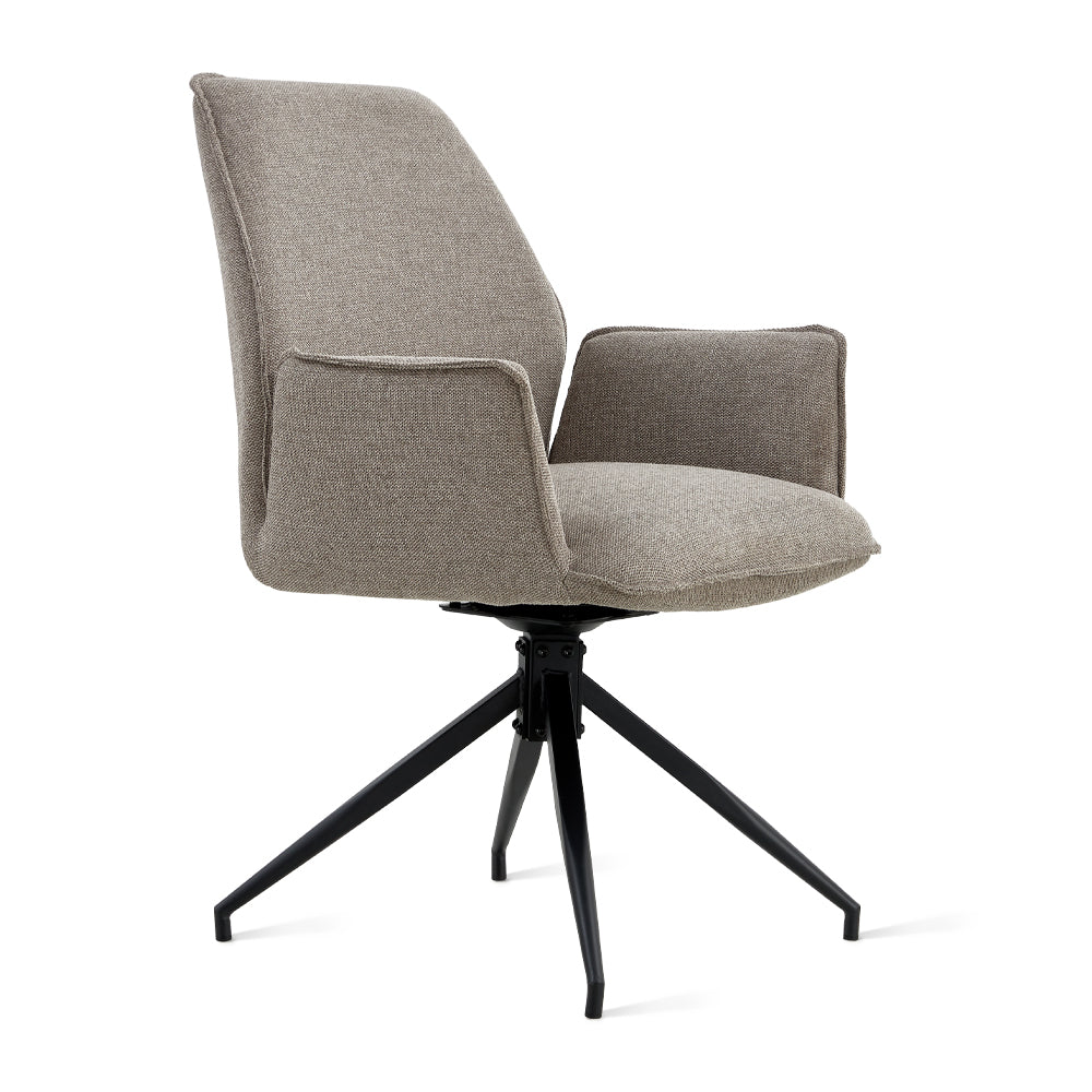 Draaibare Eetkamerstoel Jenn - 180° Auto-Return - Linnen Taupe