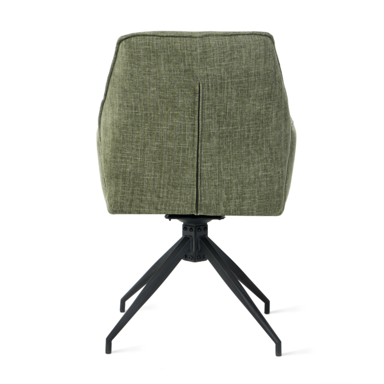 Draaibare Eetkamerstoel Jenn - 180° Auto-Return - Stof Mosgroen