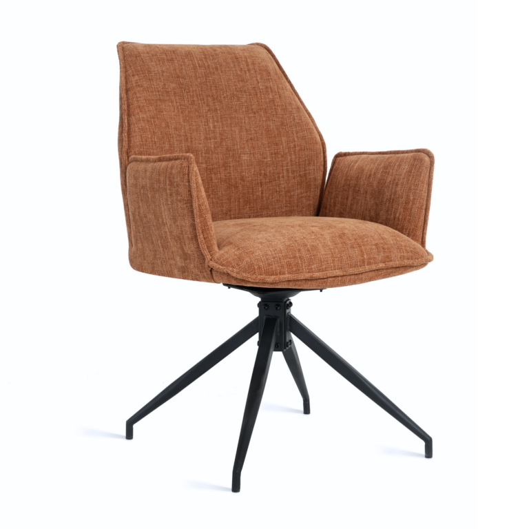 Draaibare Eetkamerstoel Jenn - 180° Auto-Return - Stof Roest
