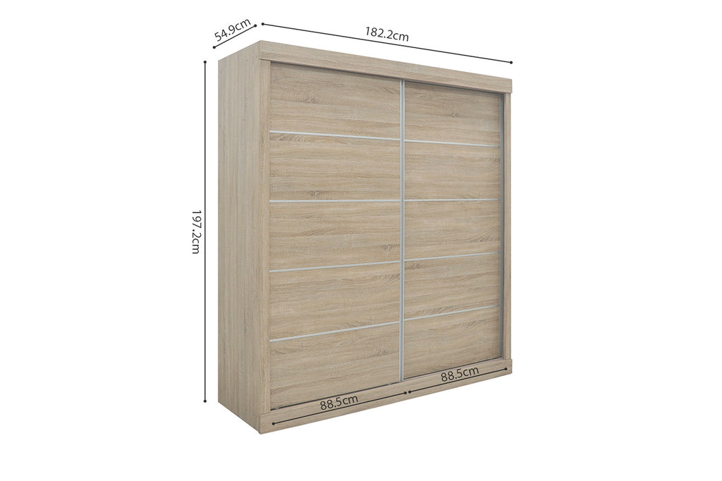Kledingkast 'Mike' 2 Schuifdeuren Sonoma