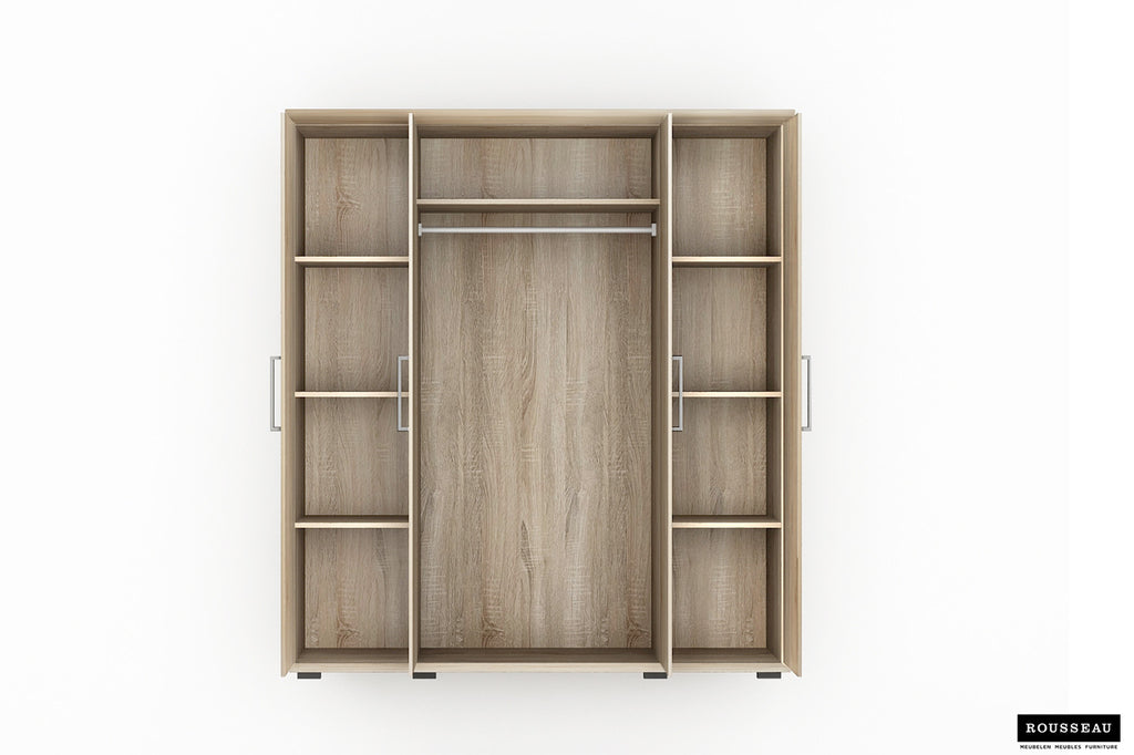 Kledingkast 'Mike' 4 deuren Sonoma