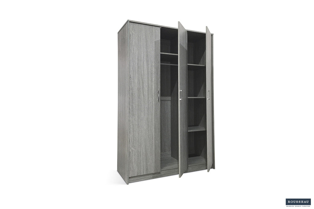 Kledingkast 'Ray' 3 Deuren Grijze Eik