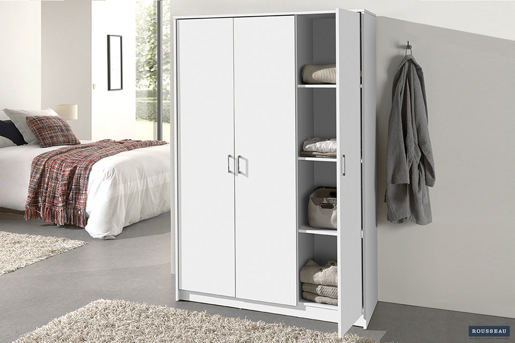 Kledingkast 'Ray' 3 Deuren Wit