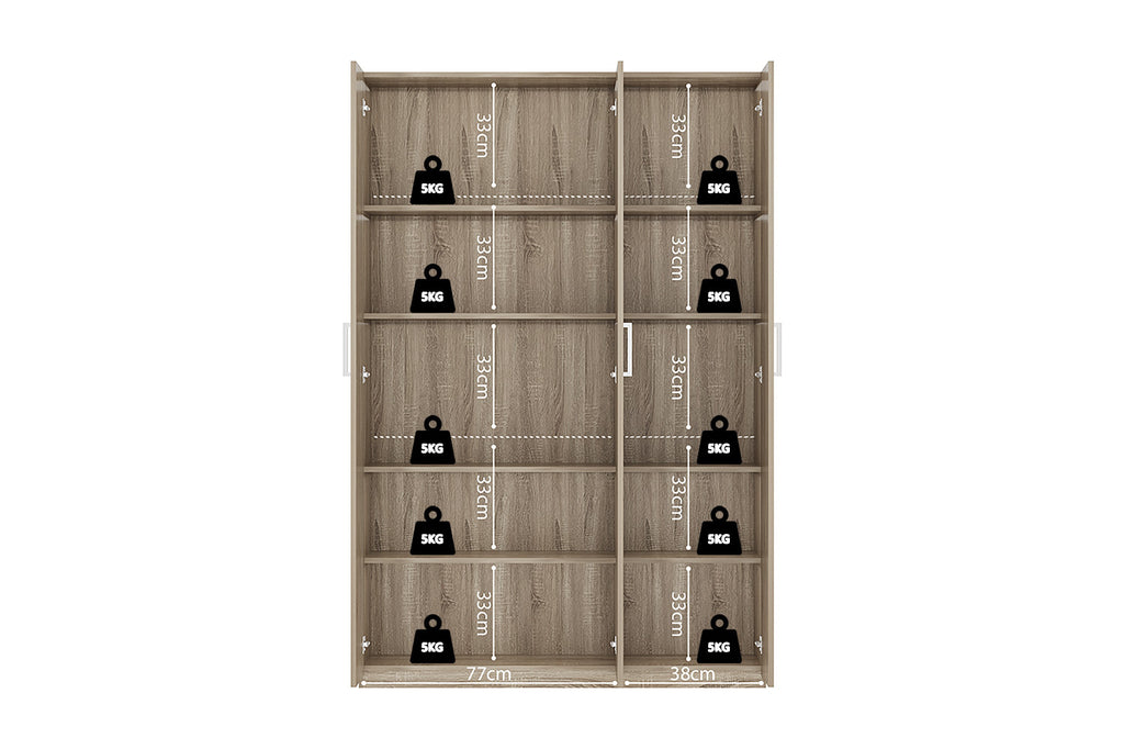 Opbergkast 'Mike' 120 cm 3 deuren Sonoma