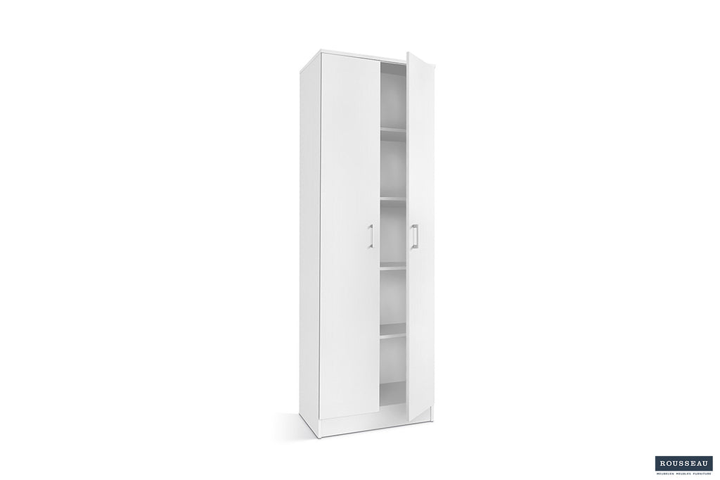 Opbergkast 'Ray' 2 deuren en 4 legplanken Wit