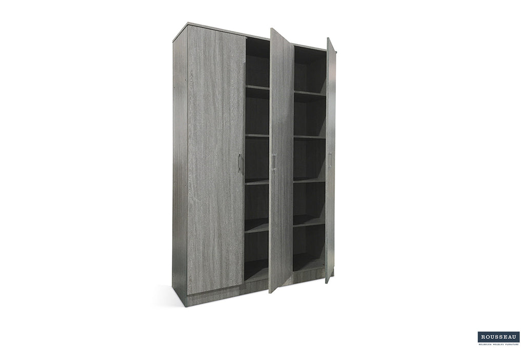 Opbergkast 'Ray' 3 deuren en 4 legplanken Grijze Eik