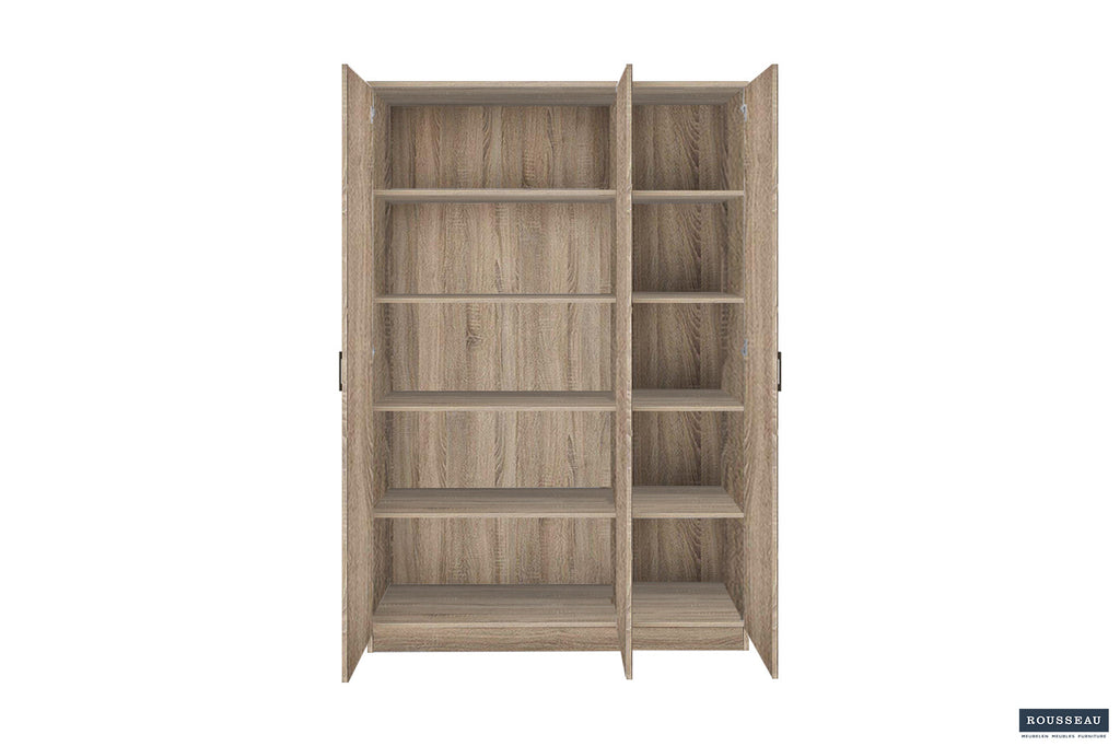 Opbergkast 'Ray' 3 deuren en 4 legplanken Sonoma