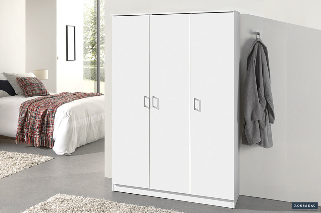 Opbergkast 'Ray' 3 deuren en 4 legplanken Wit