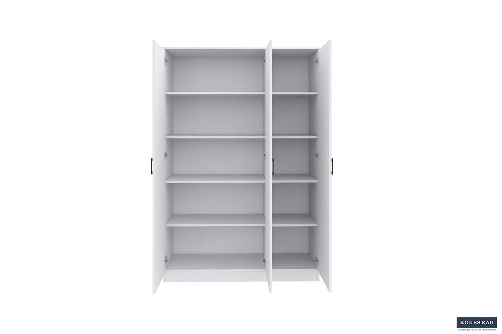 Opbergkast 'Ray' 3 deuren en 4 legplanken Wit