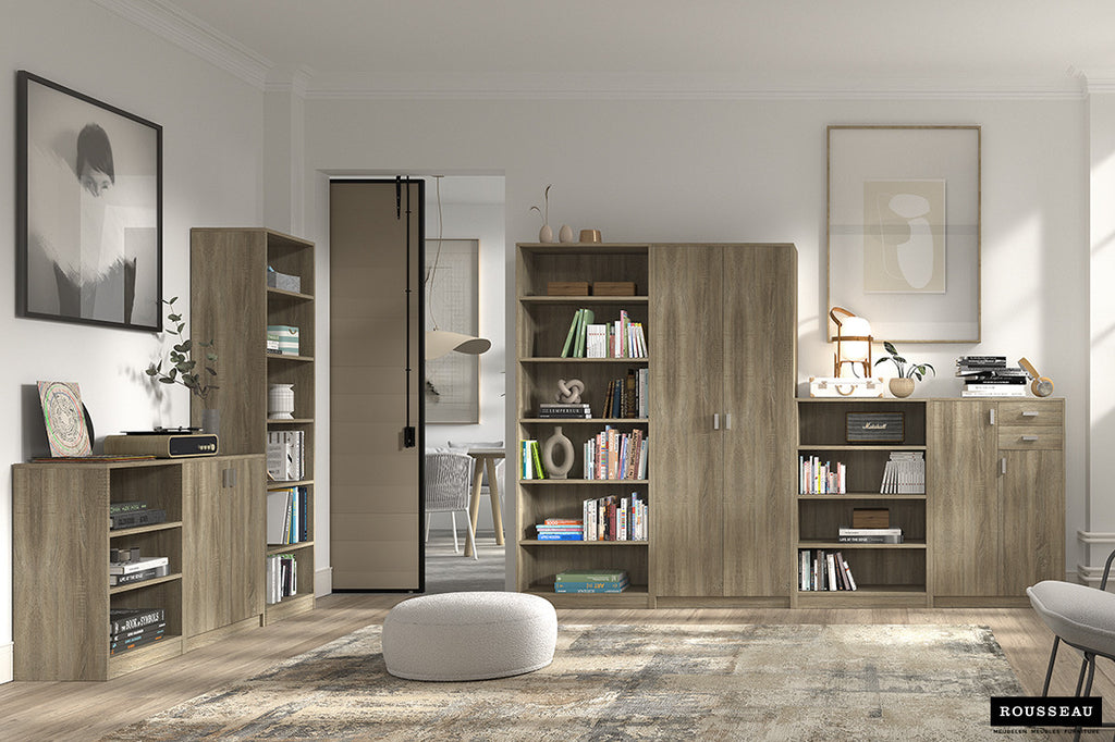 Opbergkast 'Space' 2 deuren en 4 legplanken Sonoma