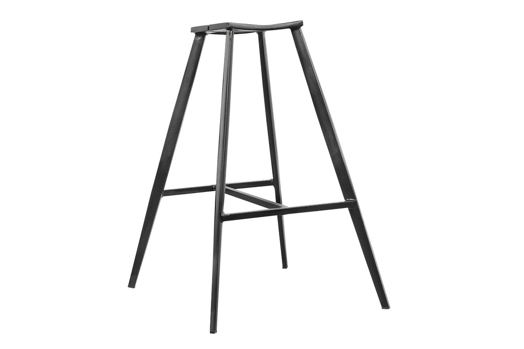 Barkruk 'Palmas' PU Cognac met zwart metalen poten en witte zitting, set van 2. Geschikt voor elke ruimte, vintage uitstraling.