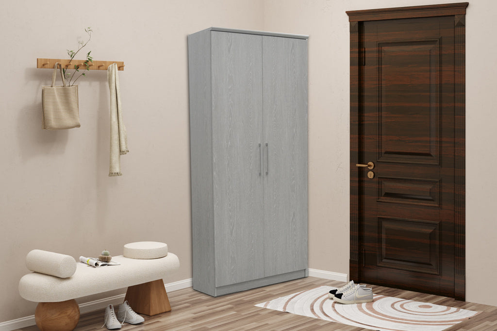 Schoenenkast 'Mike' 2 Deuren Grijze Eik