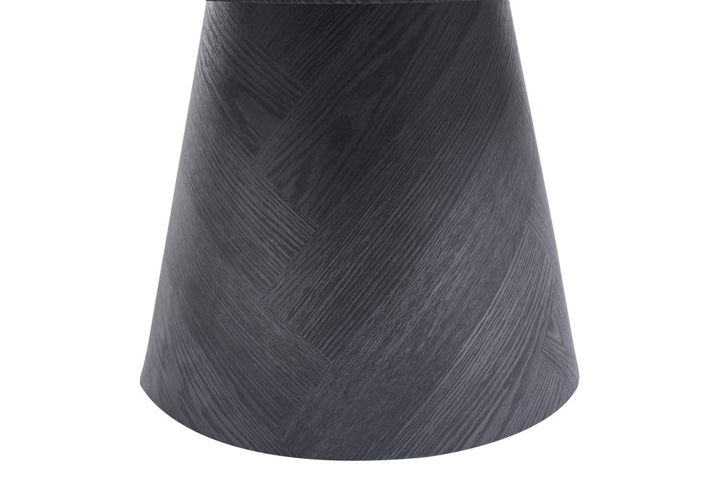 Salontafel 'Manus' 80 cm Decor Donkergrijs met cilindrische vorm en opstaande rand, ideaal voor moderne interieurs.