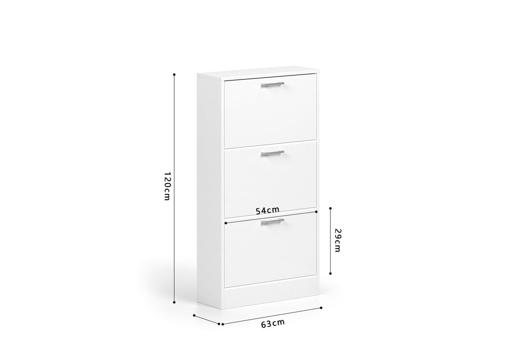 Schoenenkast 'Carini' 3 Laden Wit