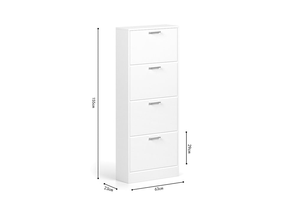 Schoenenkast 'Carini' 4 laden Wit