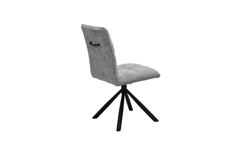 Stoel 'Jack' Draaibaar tot 0 Stof Lichtgrijs met zwarte poten, geschikt voor elke ruimte in huis. Te koop bij Furndaily.