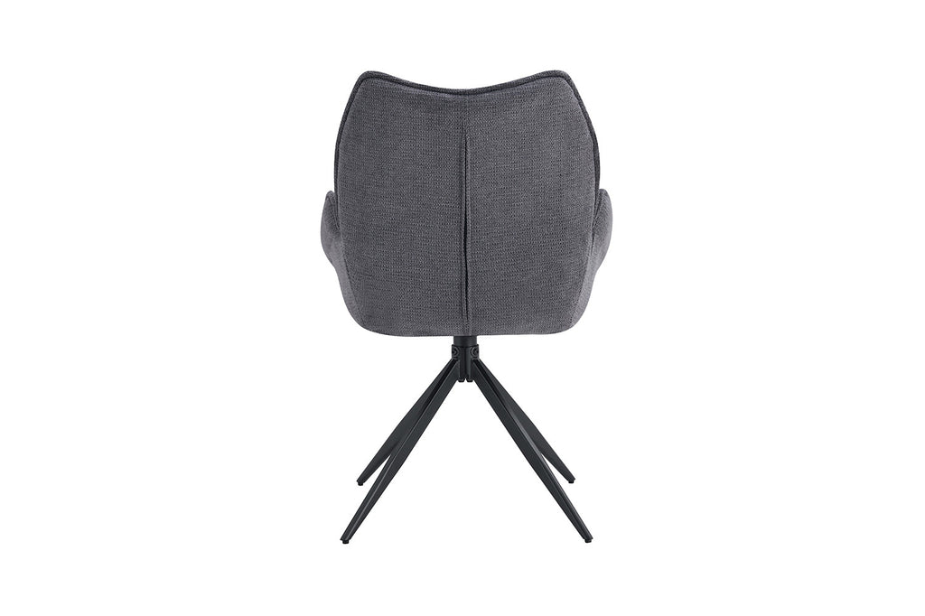 Stoel 'Mahi' Draaibaar tot 0 Stof Ote Share 456, donkergrijs, met metalen poten en stoffen bekleding, geschikt voor kantooromgevingen, twee per doos.