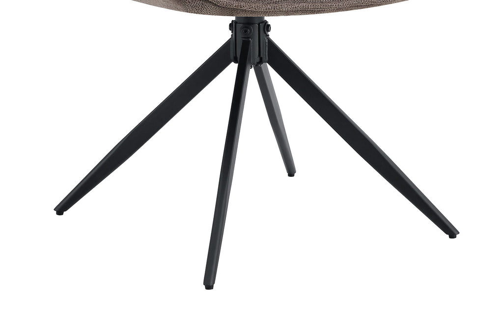 Stoel 'Mahi' draaibaar met zwarte basis en stoffen bekleding, geschikt voor elke ruimte. Verpakt per 2, onderdeel van Furndaily's veelzijdige meubelassortiment.