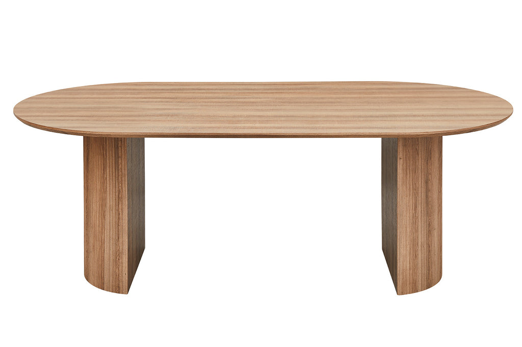 Tafel 'Lagos' 220 cm Ovaal Decor Oude Eik met houten oppervlak en metalen poten, geschikt als stijlvolle toevoeging aan elk interieur.