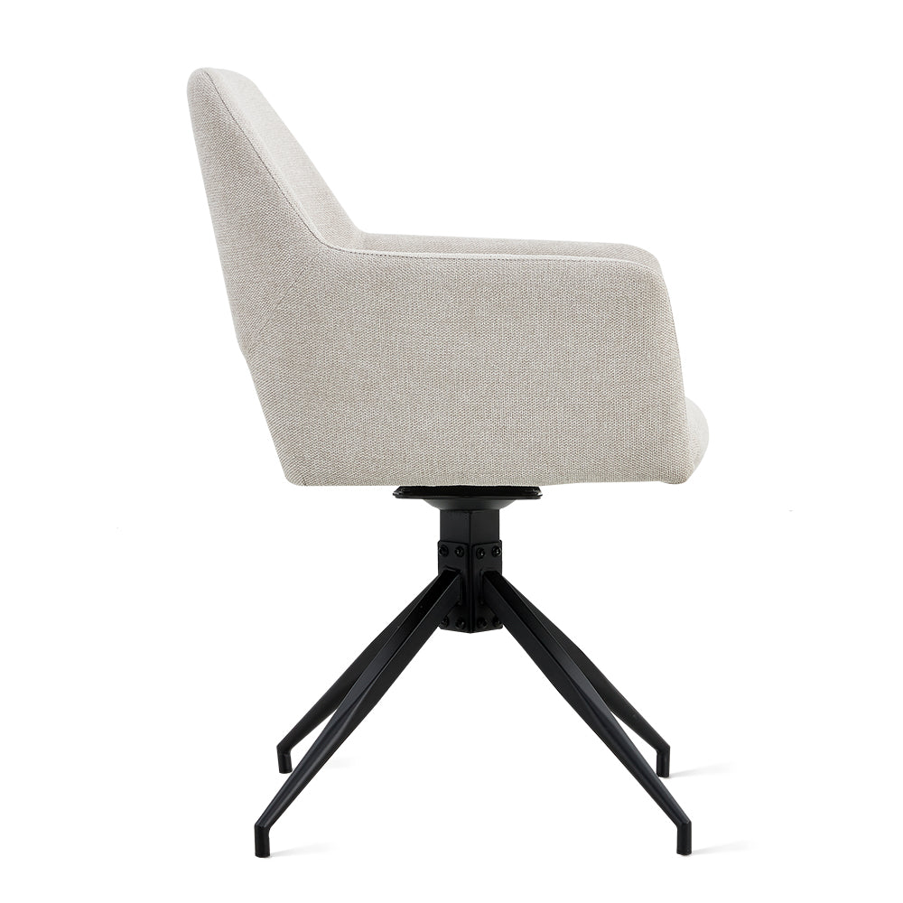 Draaibare Eetkamerstoel Tove - 180° Auto-Return - Linnen Beige