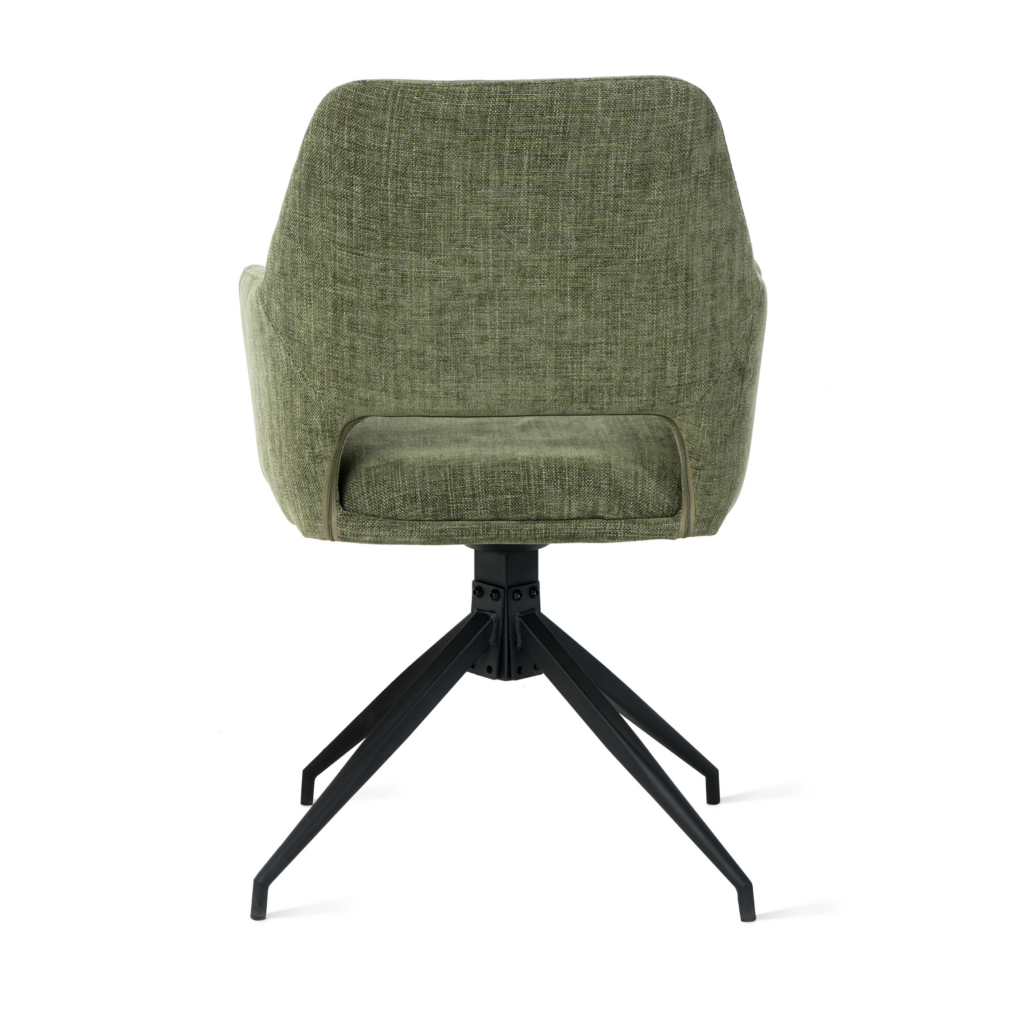 Draaibare Eetkamerstoel Tove - 180° Auto-Return - Stof Mosgroen
