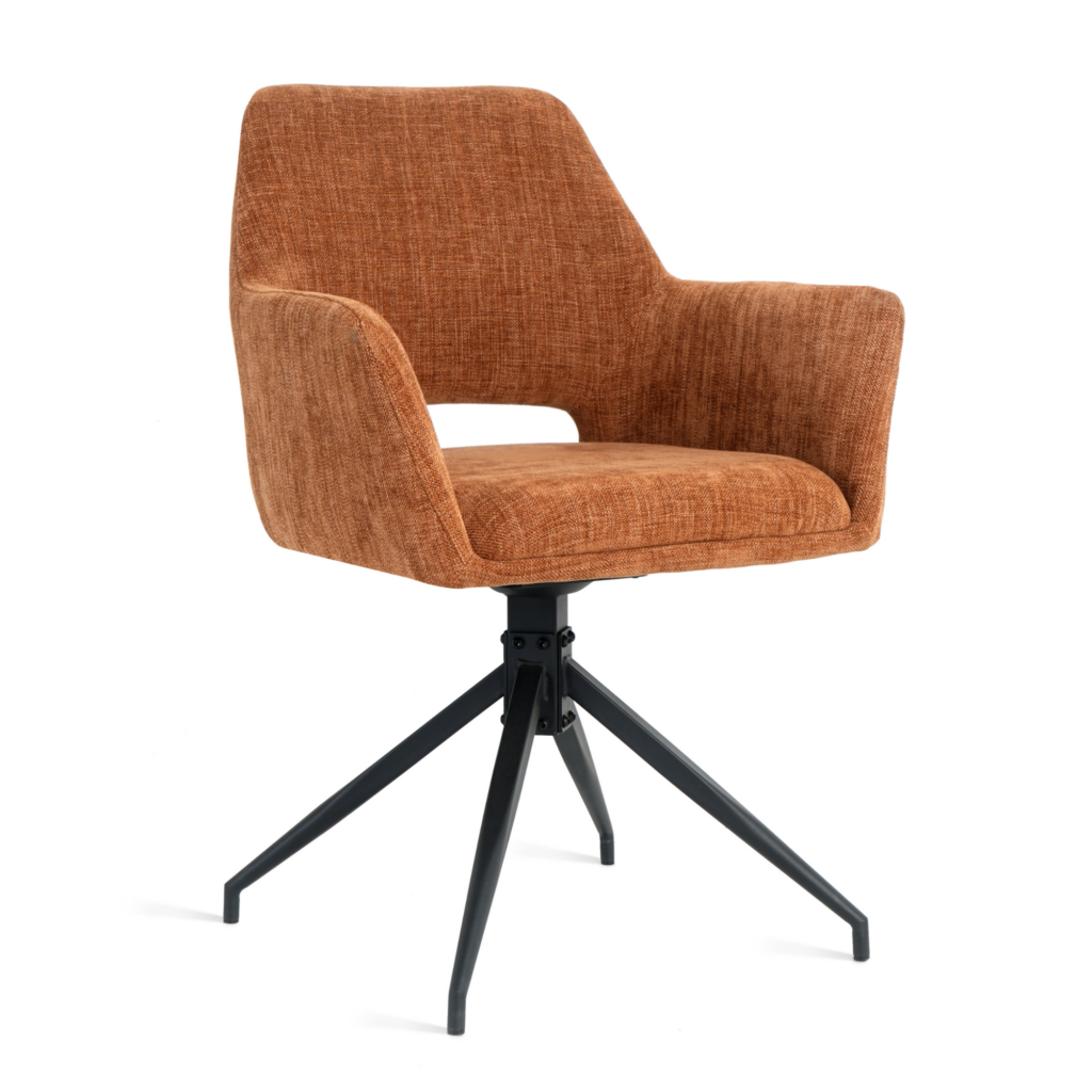 Draaibare Eetkamerstoel Tove - 180° Auto-Return - Stof Roest