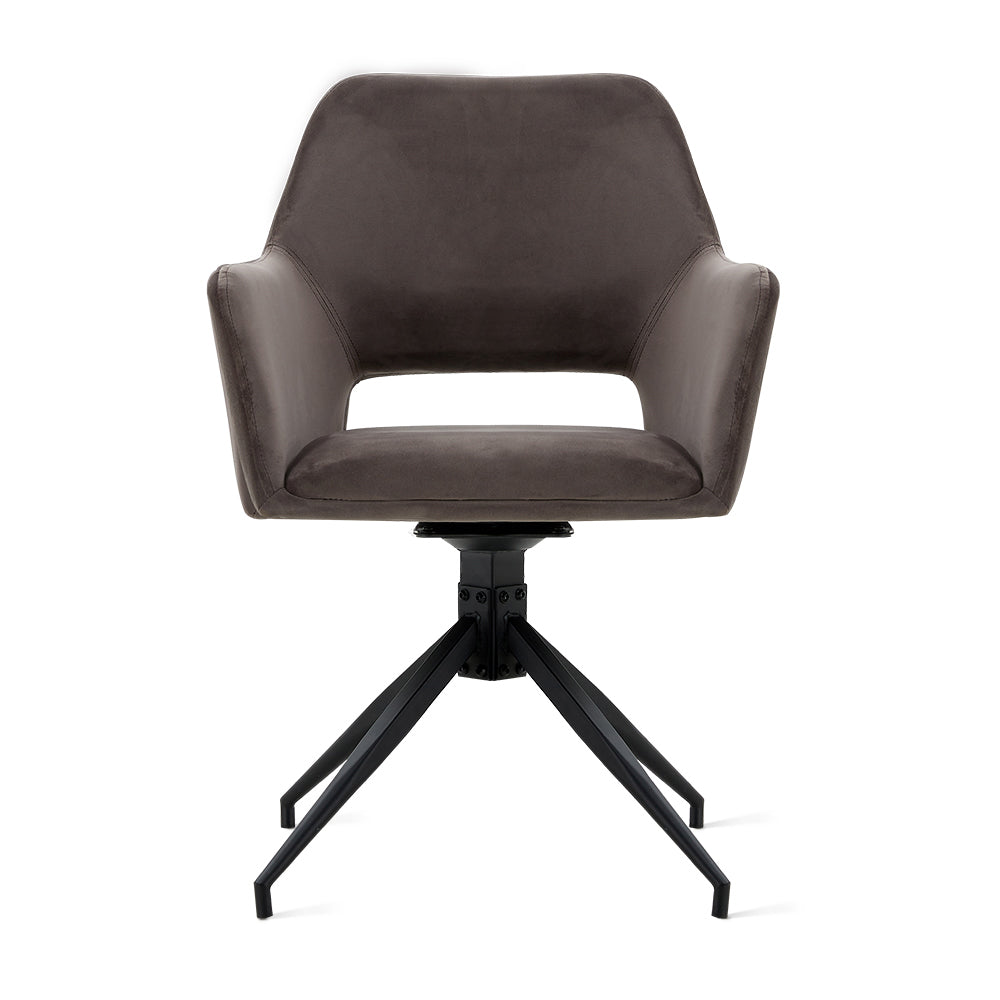 Draaibare Eetkamerstoel Tove - 180° Auto-Return - Velvet Grijs