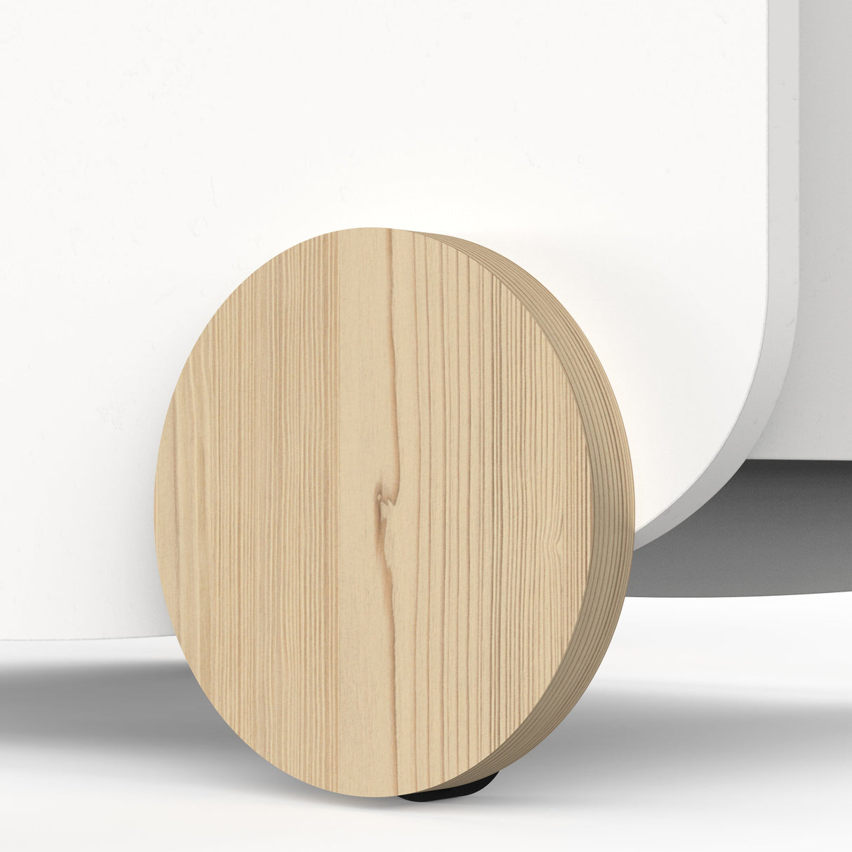 Opbergkist op wielen Firmiana Wit, houten constructie op witte achtergrond, ideaal voor speelgoedopslag; moderne uitstraling, geschikt voor elke kamer, met handgreep en kindvriendelijk ontwerp.