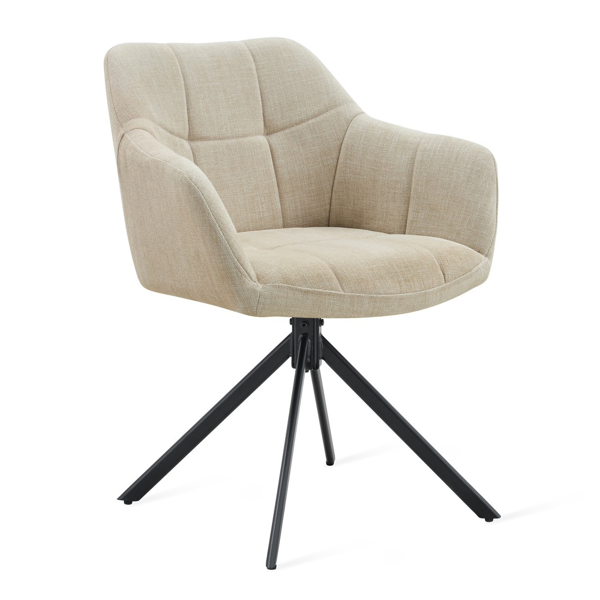 Draaibare Eetkamerstoel Jay - 180° Auto-Return - Stof Zand / Beige