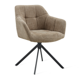 Draaibare Eetkamerstoel Jay - 180° Auto-Return - Stof Taupe