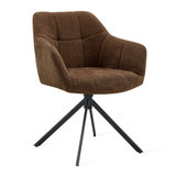 Draaibare Eetkamerstoel Jay - 180° Auto-Return - Stof Choco